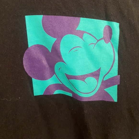 Disney Mickey Mouse Black Long Sleeve Japanese Shirt Size M - Picture 2 of 5